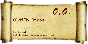 Oláh Ormos névjegykártya